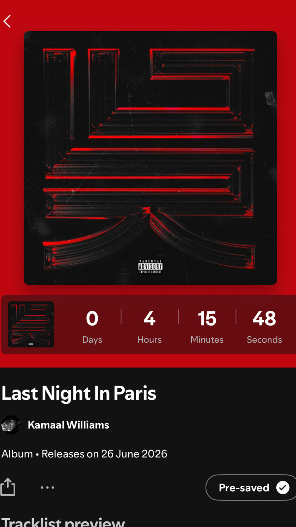 LAST NIGHT IN PARIS (WAV DIGITAL DOWNLOAD)