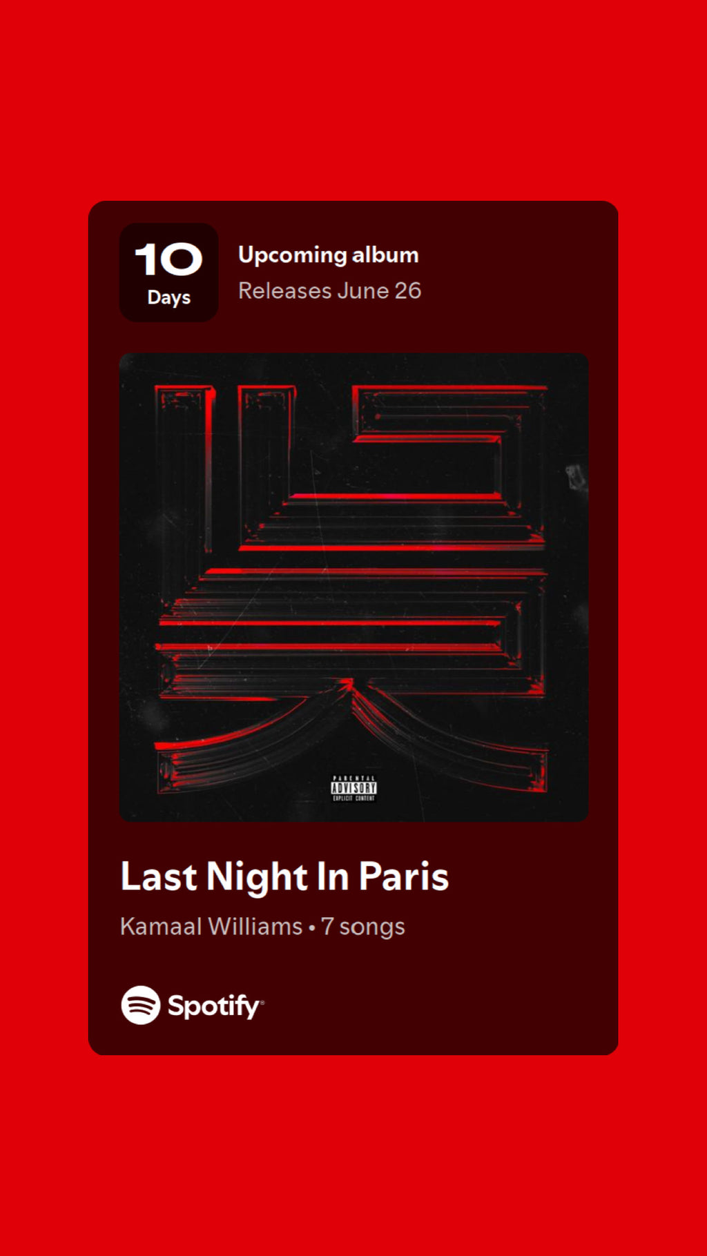 LAST NIGHT IN PARIS (WAV DIGITAL DOWNLOAD)