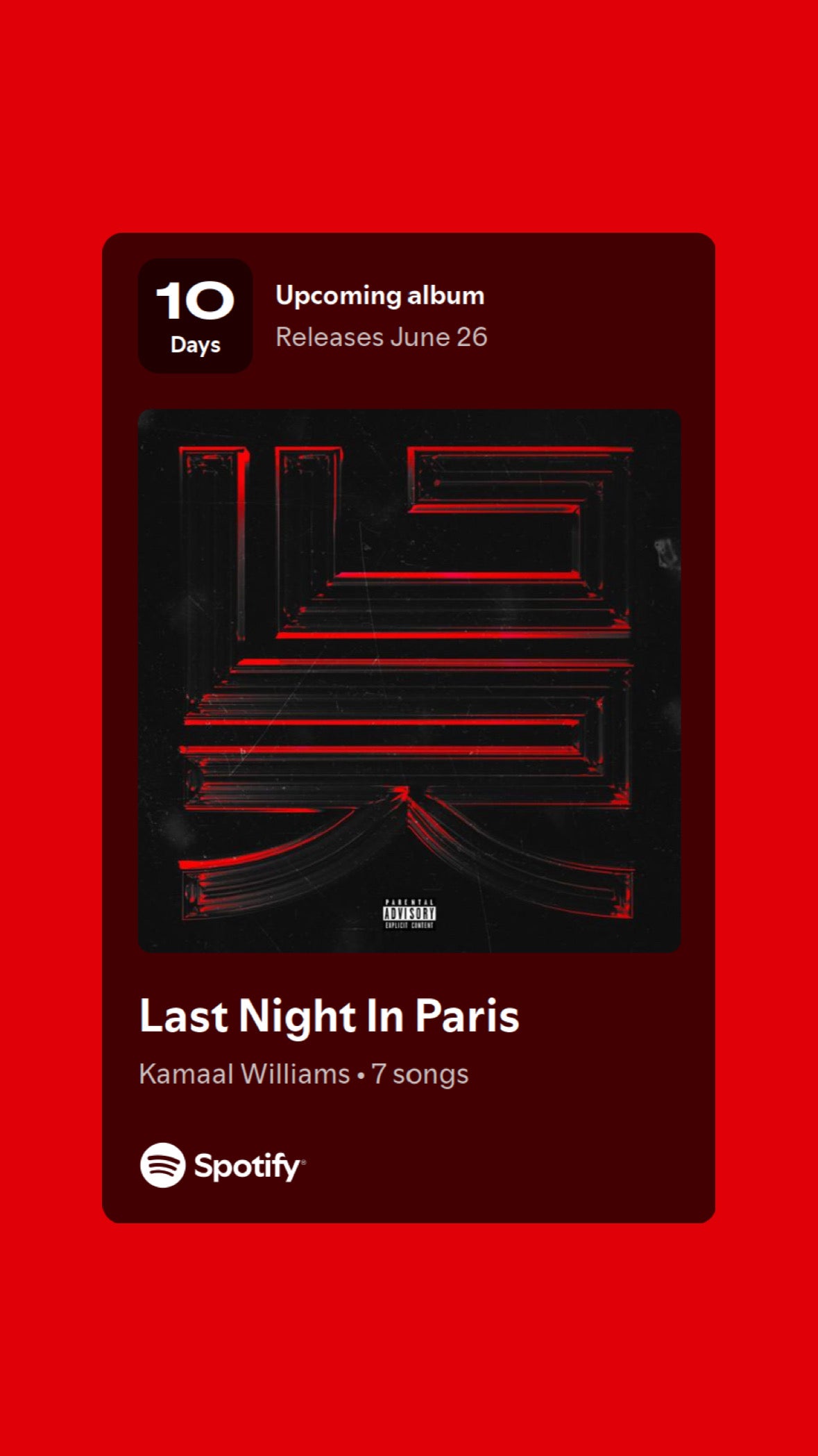 LAST NIGHT IN PARIS (WAV DIGITAL DOWNLOAD)